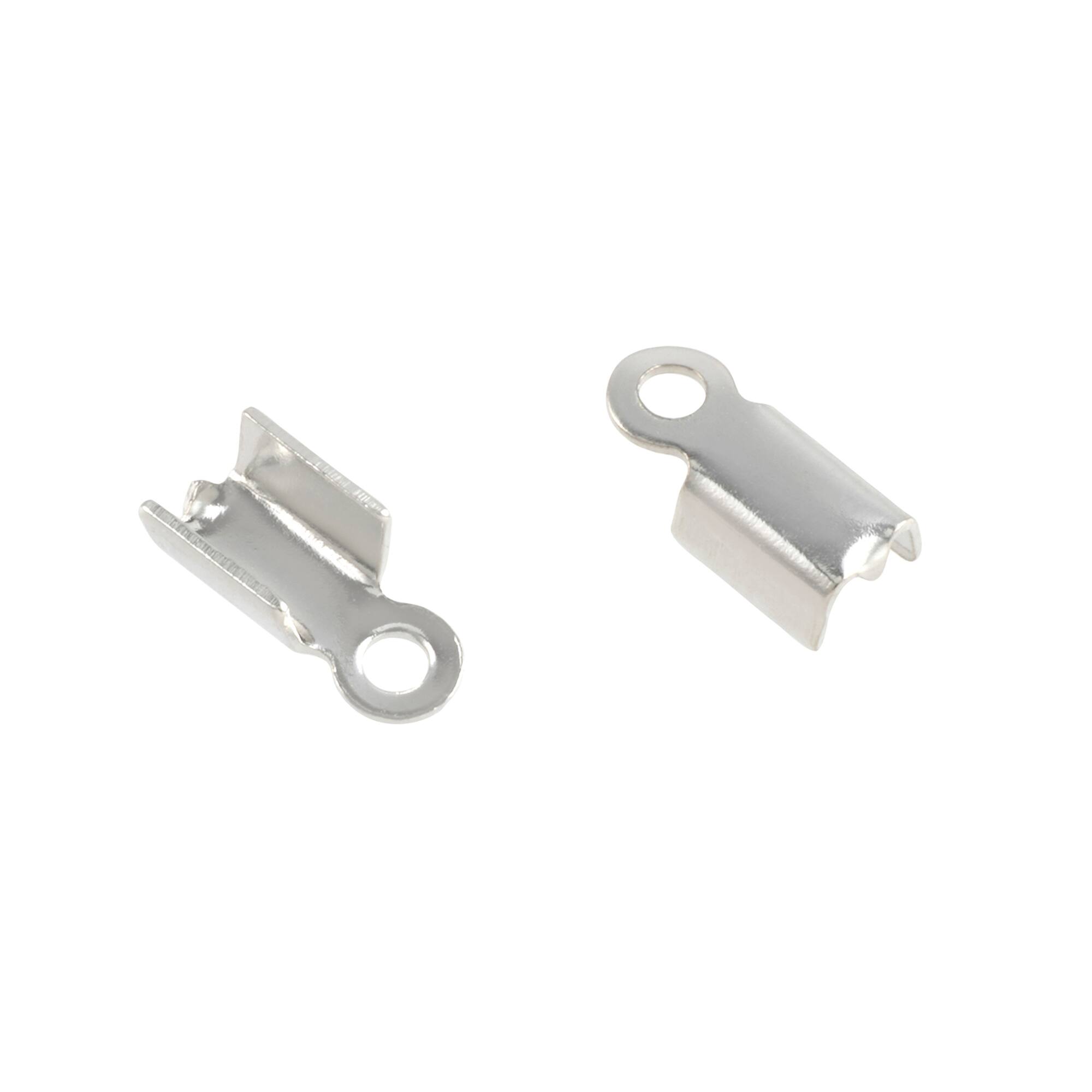 10mm Rhodium Crimps with Loop by Bead Landing™